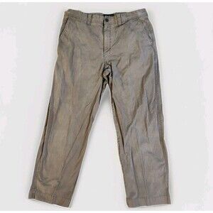 Eddie Bauer Mens Pants 35X30 Cotton Khaki Cream/Gray Outdoor Casual Classic Fit